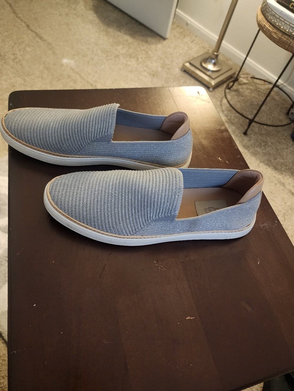 Ugg Women's Slip-On Knit Casual Shoes in Shimmery Silver